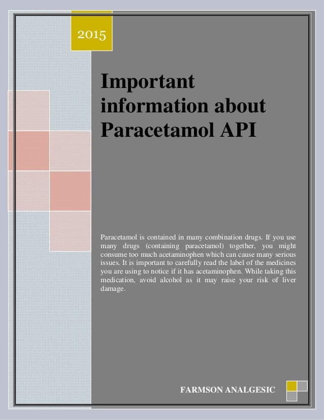 Important about API Paracetamol information about API Important Paracetamol information